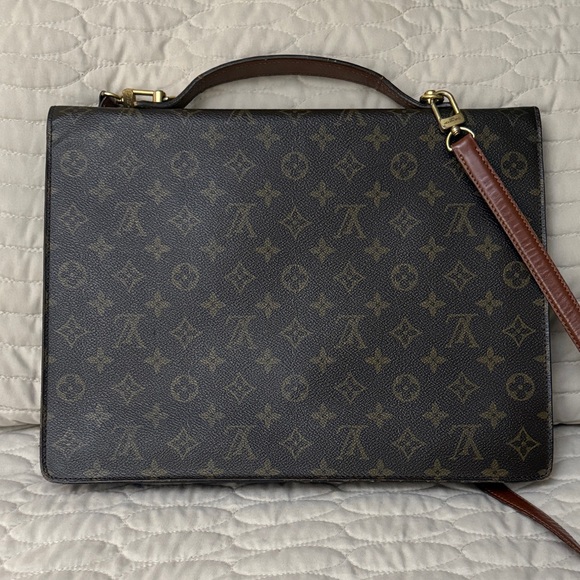 Authentic Louis Vuitton Dark Brown Monogram Briefcase/ 2 way bag - Picture 5 of 11